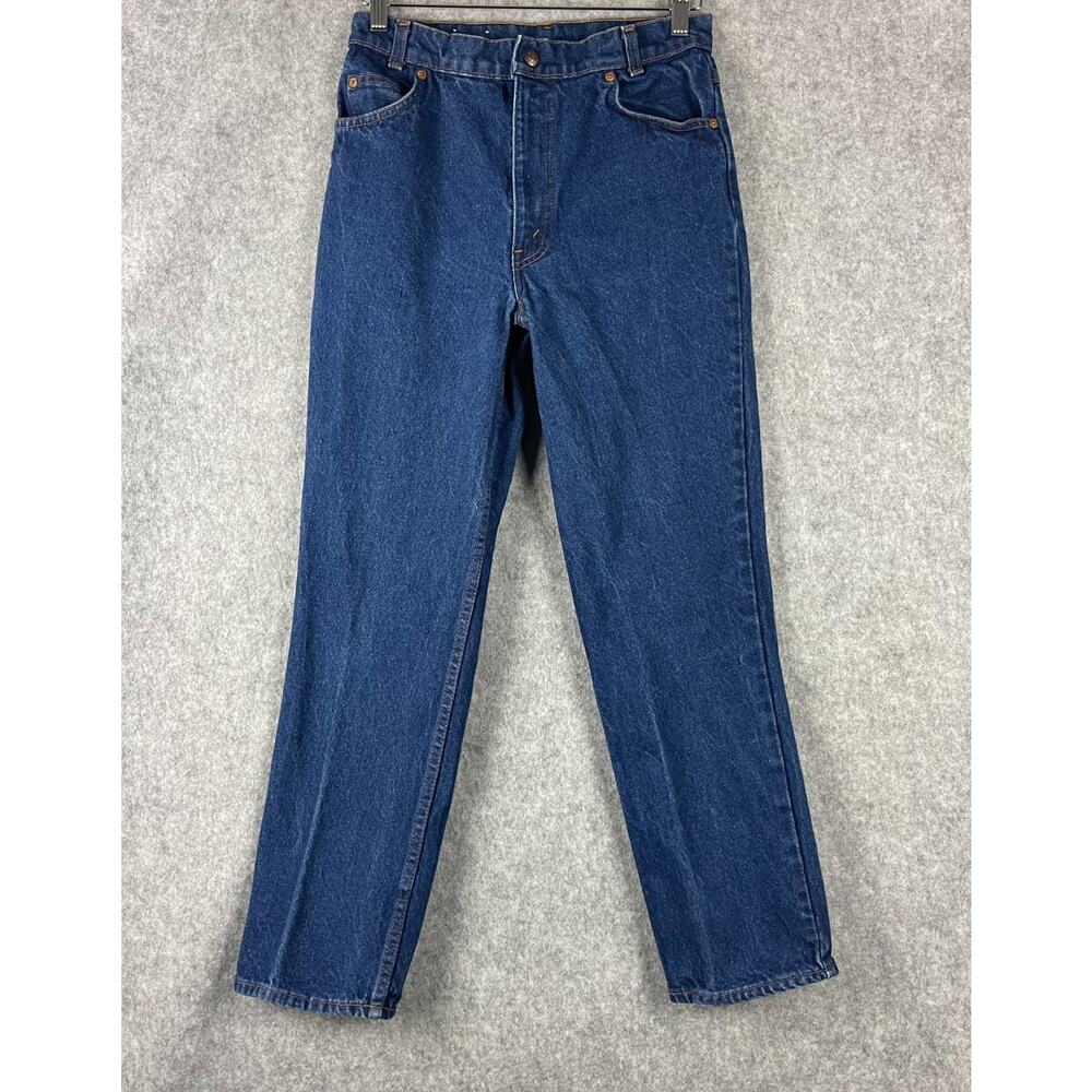Vintage Levis Jeans Womens 28x27 Medium‎ Wash White Tab Two Horse Patch 80s